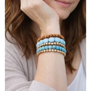 Pomina Boho Stretch  Bracelet Trio New
